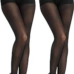 2 Pairs Tights for Women - 40D Control Top Pantyhose Stockings - Sculpt Silhouette, Flattening Tummy and Lifting Booty-image-51
