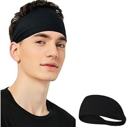 PAROPKAR Elastic Headband Sweatband & Sports Headband for Running Cycling Gym Yoga Basketball - Stretchy Moisture Wicking Unisex Hairband (Black)-image-52