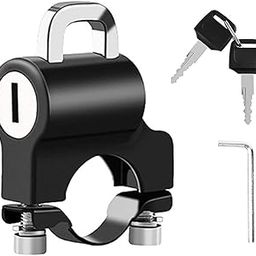 DIANZHU 22mm 7/8" Motorcycle Helmet Lock Anti-Theft,Security Aluminum Alloy Iron Black Padlock for Bicycle Motorbike Scooters,Handlebar Mount (1 Piece)-30