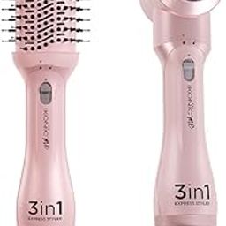 Ikonic 3-in-1 Express Styler Hot Air Brush| 1.5-inch Barrel | Hair Dryer Hair Straightener Volumizer Blow Dryer Styling Tool,1200 Watt, Pink for women-22