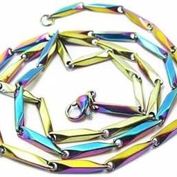 Blue chain for men combo necklace for men silver chains for men neck chain for men chain for boys men mens chain Stainless steel stylish long chains Locket Pendant golden chain fashion-371-image-71