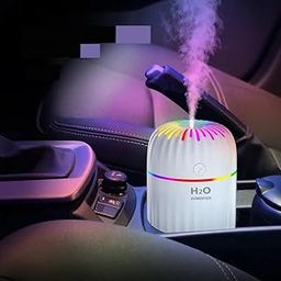 Chocozone Cool Mist Humidifier Diffuser with 7 Color Lights Air Humidifer for Room Office Car (300 ML) (White)-image-10