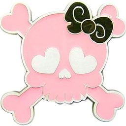 Vintage Pink Enamel Punk Rock Emo Tattoo Skull Girl Wedding Belt Buckle-image-30