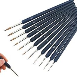 11PCS Miniature Paint Brushes, Detail Fine Tip Paint Brushes Set with Ergonomic Handle - Suitable for Acrylic Painting, Oil, Face, Nail, Scale Model Painting-image-68