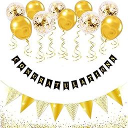Pop The Party Congratulations Decoration Items - Set of 19 Pcs For Graduation | Happy Retirement Decoration (Golden.)-image-39