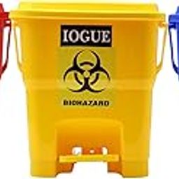 iogue Plastic Bio-Hazard/Bio-Medical Waste Step-On Dustbin (16 L, Blue, Yellow, Red) - Pack Of 3-20