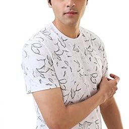 Men Regular Fit Print Pattern Pure Cotton Round Neck T Shirt with Shorts-image-24