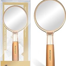 Handheld Makeup Mirror – 8-Inch Gold Handle Vanity Mirror for Travel, Grooming, Shaving & Beauty – Lightweight & Portable Hand Mirror for Men & Women-24