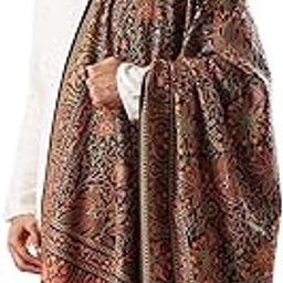 Men 100% Pure Wool Fabric Sozni Embroidered Shawl, Stole and Wrap, Heritage Pashmina Kashmiri Stole, Shawl, Wrap (Size: 40x80 Inches, Black Color)-image-63