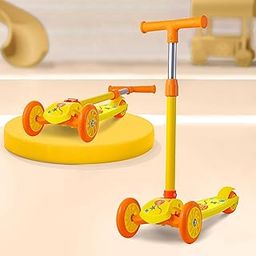 Cockatoo Rat & Cat Series KS04 Kick Scooter 3 to 10 Years Boys & Girls, Kids Scooter with PVC Wheels & Rare Brakes, Capacity 40Kg- Yellow-4