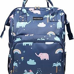 Motherly Flame Printed Diaper Bag for Mothers for Travel, Maternity Bag for Newborn Baby, Mother Travelling Bag, Multipocket Water Resistant Baby Bag, Hospital Bag for Mom with Warranty(Blue Elephant)-image-42