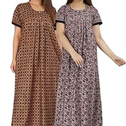 Cotton Nighty for Womens/Girls Regular Nighty Rajasthani Nighty Gown Jaipuri Nighty Jaipuri Gown Maxi Gown(Pack of 2)-image-88