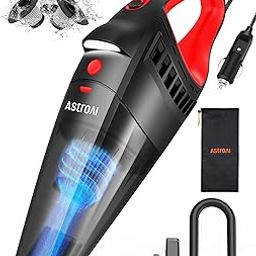 AstroAI Car Vacuum Cleaner with 1 Year Warranty, Portable Handheld Vacuum Cleaner with 100 Watts 12V DC Power, Strong 7500PA, HEPA Filter,16.4 Ft Long Cable, LED Light, 3 Filters for Quick Cleaning-10