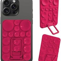 ClickCase 2 in 1 Sticky Silicone Phone Grip with New Upgraded Bigger Suction Cup & Kickstand Mount for Any Mobile Phone,Provides Multiple Mounting Options for Selfies,Reels & Video Recording (Pink)-image-23