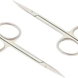 Stainless Steel Small Kenchi/Scissors for Manicure, Pedicure Eyebrow, Eyelashes Grooming, Nose,Beard,Facial,Bikini Hair Trimming, Cuticles Scissors – Pack of 2-image-23