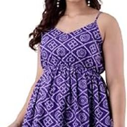 Women's Purple Bandhani Print Cami Top, Sleeveless Empire Waist, Rayon Casual Summer Wear-picture-20