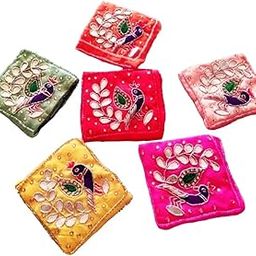 Embroidered Small Coin Pouch Purse Return Gift, Diwali Gift, Housewarming Gift Wedding Favor, Gift for Guest, Silk Pouches, Mini Gift Pouch. (3)-image-17