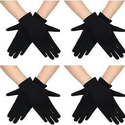 Leumoi 4 Pairs Women UV Gloves Sun Protection Women's Cycling Driving Touchscreen Gloves(Black,Simple Style)-image-4