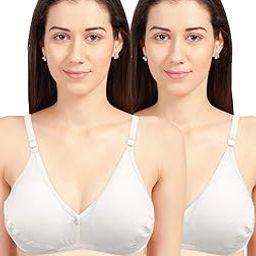 Womens Soft Pure Cotton Everyday Bra | Non Padded, Wire Free, 3/4th Coverage Bra | Adjustable Straps, Hook and Eye Closure for Ideal Bella-21