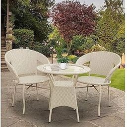 PRAJARI ENTERPRISE Patio Seating Chair and Table Set Garden Coffee Table Set with 1 Table and 2 Chairs Set Outdoor Furniture (Honey)-image-51