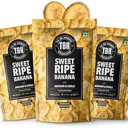 TBH - To Be Honest Banana Chips | Sweet Ripe Banana Chips with Amchur & Chilli |Gluten Free | Vegan Friendly Snack | Low Fat | 50% Less Oil | No Preservatives - Pack of 3 (75 gm * 3)-image-46