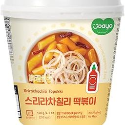 Joayo Srirachachili Topokki Rice Cakes with Spicy & Rich Flavorful Savory Sauce 120g, Pack of 1, The Product of Korea (Famous Korean Street Food)-image-75