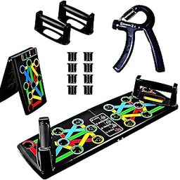 15-Way Foldable Push-Up Board Set with Hand Gripper up to 60Kg - Full Body Transformation & Strength Training | Chest, Arms & Core | Full Body Transformation & Veins-image-9