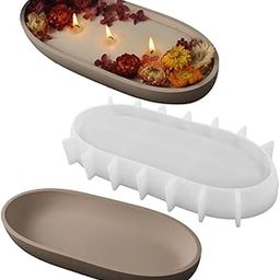 Keshav Creations Vessel Candle Mold I Boat Shape Silicone Concrete Jar Mould I Oval Bowl Resin Mold for DIY Handmade Art Crafts Jewelry Storage Tray Ring Trinket Container Box Home Table D?cor (Large)-image-85