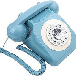 Rotary Dial Landline Phone Dining Room Living Room Corded Landline Telephone Light Blue | Corded Telephones | Home Telephones & Accessories-36