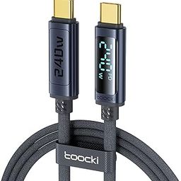 INICIO 240W USB C PD3.1 Cable 2m/6.6ft, With Digital LED Display, Downward 140W 100W PD Fast Charging For MacBook Pro Air iPad iPhone 16 15 Pro Dell XPS Galaxy S25 S24 S23 Ultra Z Fold Pixel 9 8-image-67