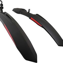 ShreNik Plastic Bicycle Mudguard for Cycle Fender Front and Rear Set Senior Standard Size Reflective Tape (Black)-9
