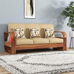 MURARAKA ART Sheesham Wood 3 Seater Sofa Set for Living Room Furniture Wooden Sofa Set 3 Seater for Home & Office (Three Seater Sofa, Natural Finish) | 3 Seater Wooden Sofa, Brown-image-66