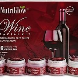 NutriGlow Wine Facial Kit For Women, 5 STeps For Glowing Skin, Restores Skin Nutrients Reduced Pigmentation All Skin Types- 250g+10ml-18