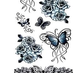 3D Temporary Tattoo Black Butterflies Design Size 10.5x6CM - 1PC.-18