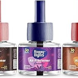 Happy Nights Plug In Room Freshener Combo | Musk, Lavender & Sandalwood Fragrance | Floral Room Freshener for Home, Office, Bedroom & Bathroom | Long-Lasting & Safe | 3 Refills (45ml Each) + 1 Machine-image-90