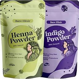 100% Natural Henna and Indigo Powder Combo | Organic Hair Care for Grey Coverage | Hair Growth & Deep Nourishment | Enhances Shine Strengthens & Reduces Hair Fall | Pack of 2 (180g Each)-15