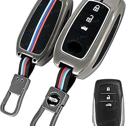 Coll of Fest Metal Silicon Key Cover Compatible with Toyota Fortuner | Fortuner Legender | Innova Hycross | Invicto 3 Button Smart Key Special Feature Visible in Low-Light Conditions-5