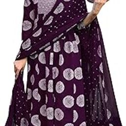 Salwar Suit With Dupatta for Women | Flared Kurta Set | Three Piece | Embroidered With Printed Work | Rayon Fabric | Navy Blue | With pant and dupattas | Calf Length-image-24
