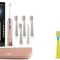 AGARO COSMIC PLUS Sonic Electric Tooth Brush For Adults with 5 Modes, 5 Brush Heads, 1 Interdental Head, Rosegold & AGARO REX Sonic Electric Kids Toothbrush with 3 Brushing Modes & Rechargeable, Blue-image-39