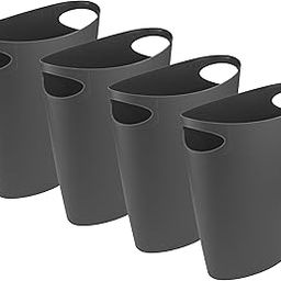 Superio Slim Bathroom Trash Can 2 Gallon Plastic Small Compact Waste Basket for Bedroom, Dorm, Under Office Desk, Narrow Portable RV Dustbin, 4 Grey-picture-11