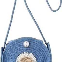 Round(Gol) Jute Sling Bag with Pompom, Women's Shoulder Purse, Small Handbag, Small Shopping Bag for Women(Blue)-10