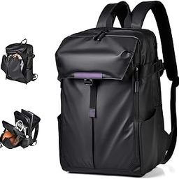 Business Laptop Backpack for Men & Women, 21L Water Resistant College Backpack Fits 15.6 Inch Computer, Laptop and Notebook Casual Backpack Daypack for Work Daily Travel College Riding, Black-26