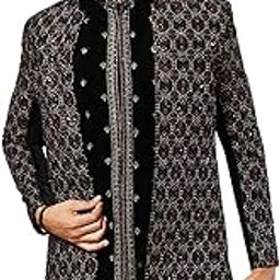 Men's Velvet Indo Western Top Only, This is an elegant Indo-western sherwani for men, designed for special occasions, Traditional Indian Wear for Weddings & Festivals-image-47