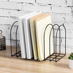 INDIAN DECOR. 38312 Modern 8-Slot Matte Black Metal Wire Arch Tabletop File Sorter/ Magazine Holder Desktop Storage Organizer Rack / Newspaper rack -Black-image-41