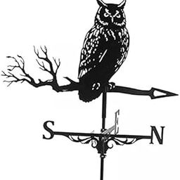 LOOM TREE® 2xRetro Iron Black Owl Weathervane Fence Mount Weather Vane Barn Ornament | Yard, Garden & Outdoor Living | Garden D?©cor | Weathervanes-image-16