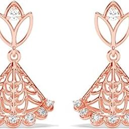 925 Sterling Silver Omya Jhumki Earrings | Rose Gold Plated, Swiss Zirconia |Gift for Women and Girls-14