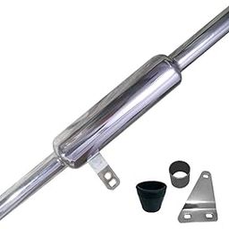 OZANGO Bike Silencer Exaust Indori Silencer Glasswool Chrome Bullet Exhaust Silencer with Zed Clamp Bush for RE Classic 350-22