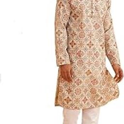 (Since 1958, Men's Silk Blend Grey Kurta Pyjama & Silk Blend Jacket Combo-image-65