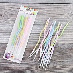 Wanna Party Neon Spiral Twisty Pastel Rainbow Curly Cake Candles for Happy Birthday Candles for Cake Decoration,Birthdays,Anniversaries,Weddings,Baby Shower-12 pcs-image-47