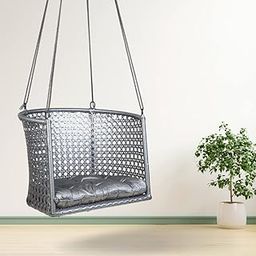 Swingzy Premium C Shape 6 Star Swing Chair for Adults for Home/Swing for Adults/Swing with a Comfortable Cushion/Hanging Jhula for Adults/Hanging Accessories Included (57 x 73 x 200 Cm, Grey)-image-51